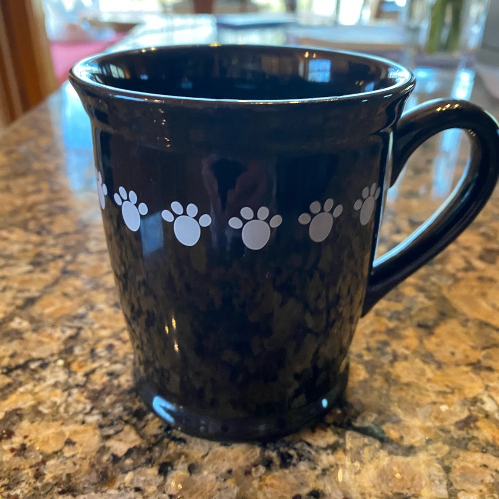 Black Coffee Mug With 🐾 Pawprints